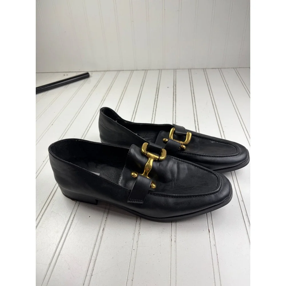 MIA Vintage Y2K Black Leather Horsebit Classic Slip On Loafers Women's Size 10